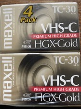Maxell Camcorder Videocassette - 4 Pack. Premium High Grade - HGX - Gold