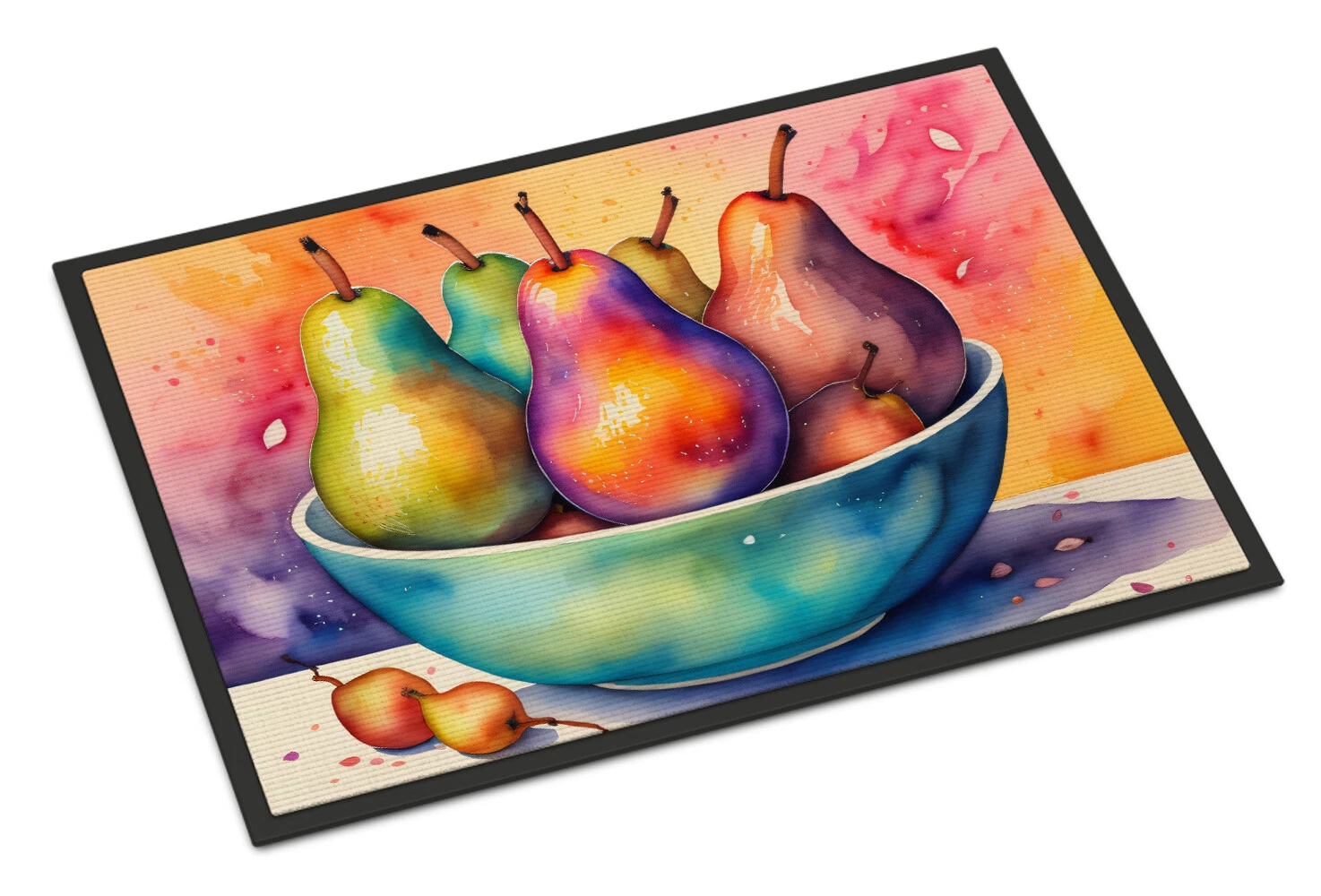 Caroline's Treasures Colorful Pears Indoor or Outdoor Mat