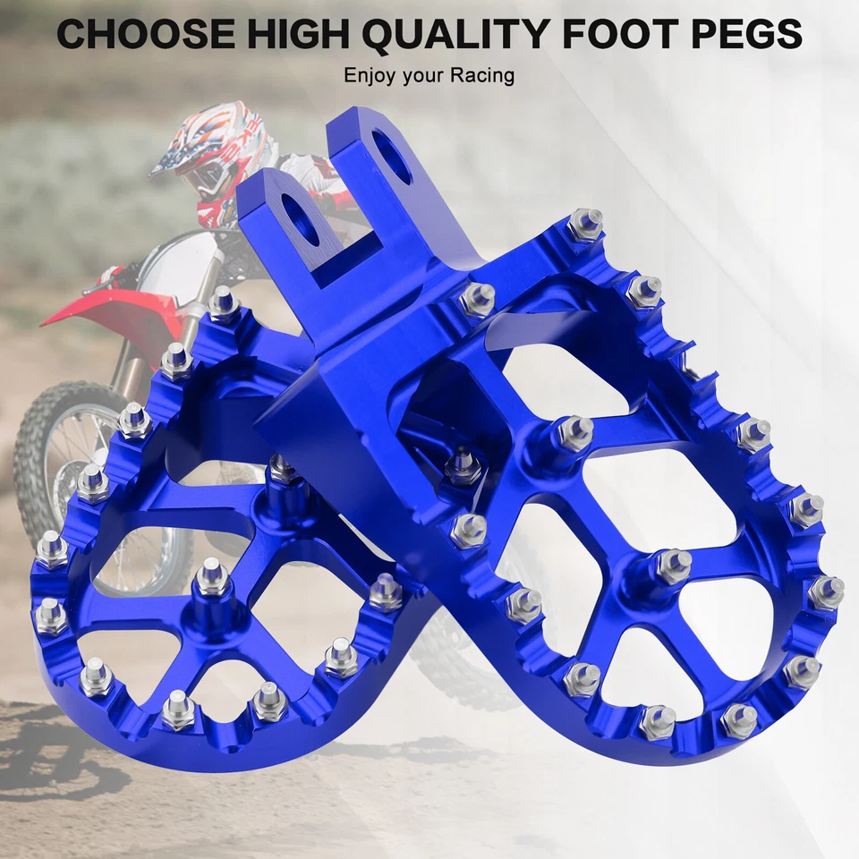 Blue Foot Pegs Dirt 自行车脚凳 适用于铃木 RM125 RM250 DRZ400 DRZ400E/S/SM — 第 2/4 张图片