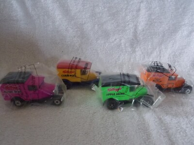 Vintage 4 Kelloggs Cereal Diecast Matchbox Trucks Raisin Bran Apple Jacks & More