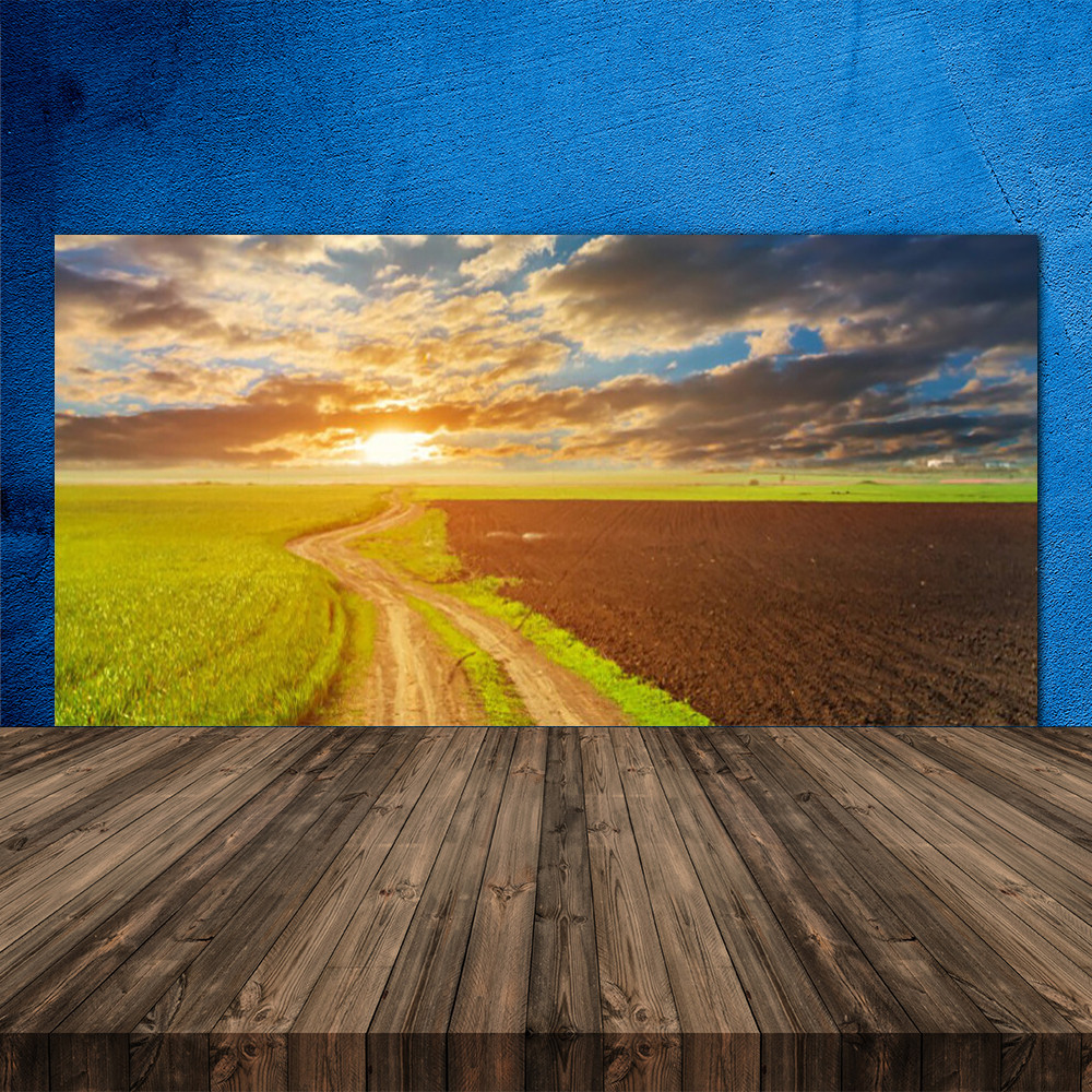 Crédence de cuisine en verre fond de hotte 120x60 motif paysage nature