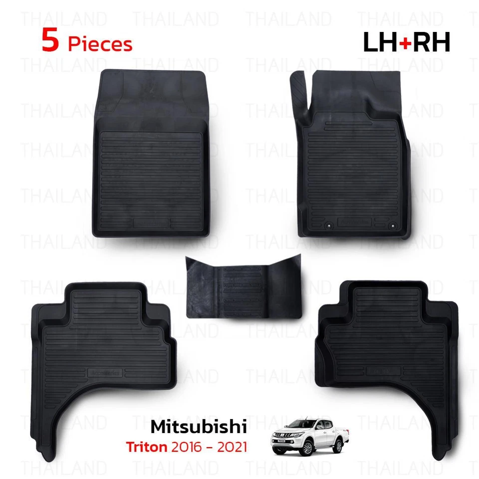 Fits Mitsubishi L200 Triton 16 - 2019 21 RHD Rubber 4Dr Floor Mat Automatic Gear Foto 2 de 4