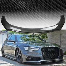Carbon Fiber Front Bumper Lip Spoiler+Splitter Kit For Audi A6 S6 RS6