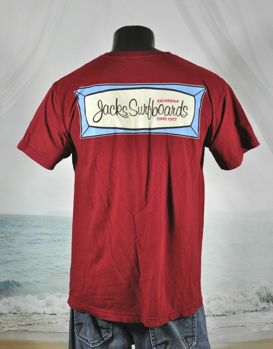 トップス JACK's JACKS SURFBOARDS Since 1957 2-Sided Surfer SHIRT Sz L Red