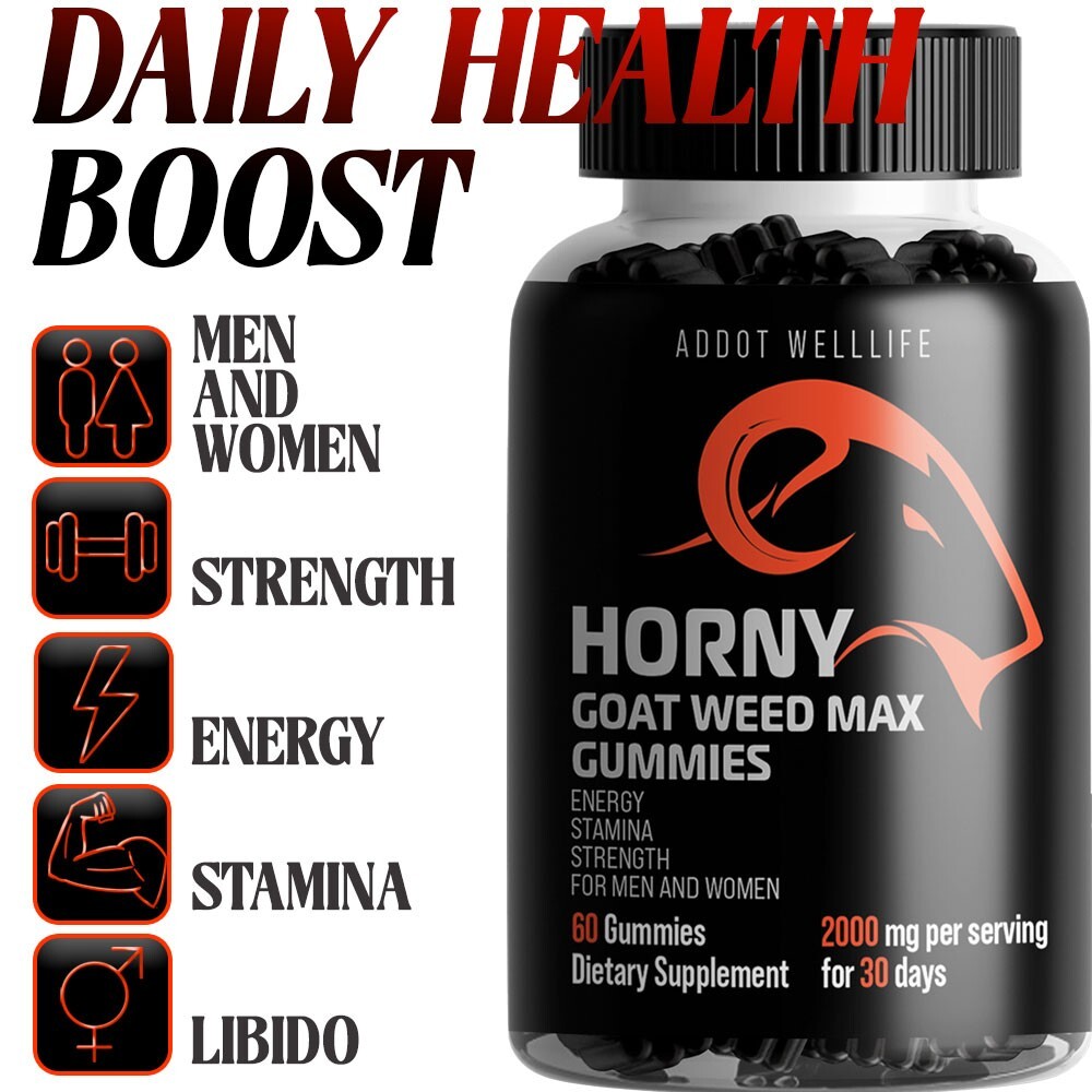 Natural Horny Goat Weed & Maca Gummies – Stamina, Performance, and Energy Boost