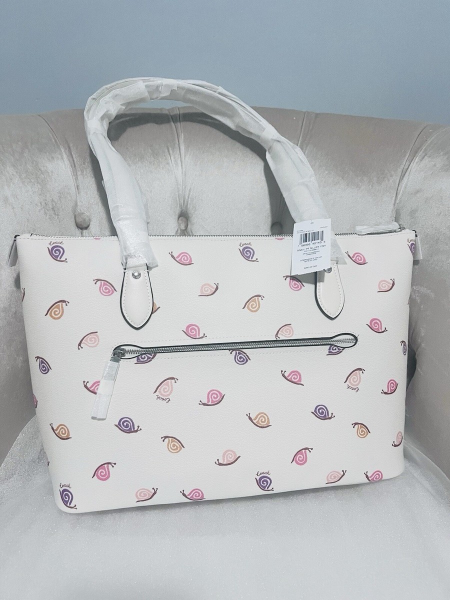 NWT Coach CV268 Gallery Large Snail Print Tote Bag Handbag
