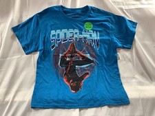 Marvel Spiderman Homecoming t shirt Boys 2X 18 Blue short sleeve glow dark NEW