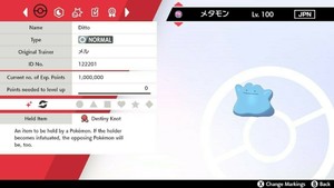 Details About Pokemon Sword Shield Shiny Japanese Breeding Ditto 6iv Destiny Knot