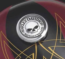 NEW GENUINE HARLEY DAVIDSON WILLIE G GAS CAP MEDALLION STICK ON TOURING SOFTAIL