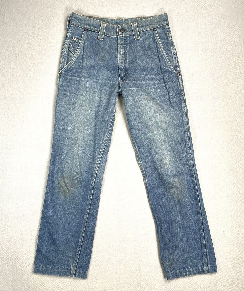 VINTAGE 60s Denim Jeans Men Size 30x28 Distressed 1960s VINTAGE 60s Denim Jeans Men Size 30x28 Distressed 1960s