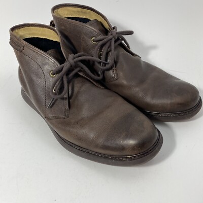 Sebago Men\'s Size 10.5 Reese Leather Dark Brown Lace Up Chukka Boots Sebago Chukka Boots Mens Reese Brown Leather Lace Up Desert  main image 2