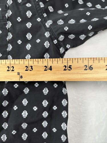 VTG Gitano Shirt Mens L Black White Button Front Southwest Inspired - Picture 9 of 16