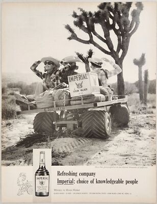 1966 Print Ad Hiram Walker Imperial Blended Whiskey Desert Rat Vehicle