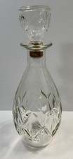 DECANTER Clear Glass Liqueur Decanter Stopper Cork Diamond Pattern VINTAGE
