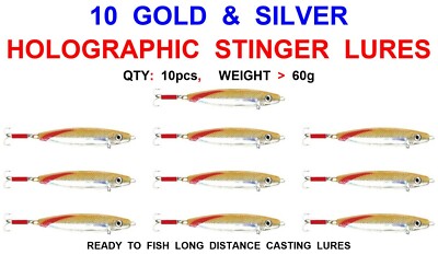 10 GOLD STINGER KÖDER 60g WILD GROB MEERESANGELN SPINNER HECHT BARSCH MAKREREL
