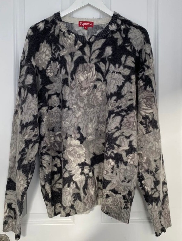 トップス 2019ss Supreme Floral Angora Sweater Supreme Printed Floral Angora Sweater (SS19) - $158