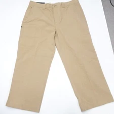 Weatherproof Pants Men's 38 X 32 Khaki Cotton Security Pockets Straight Leg