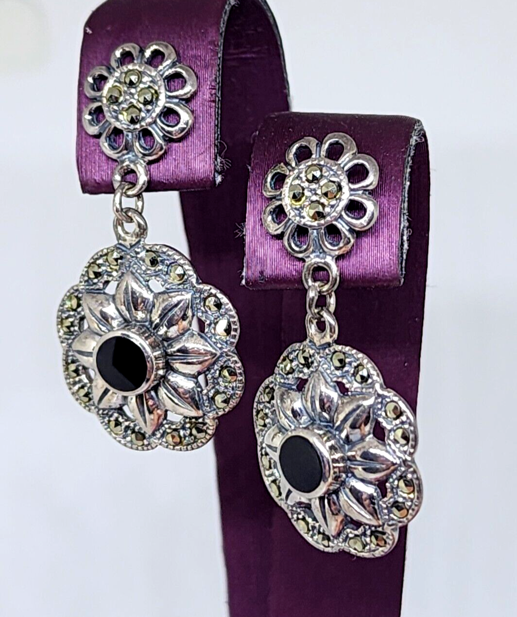 ☆MARS MARK☆ Antique Floral Earring No2 M137 Vintage Marsala Co