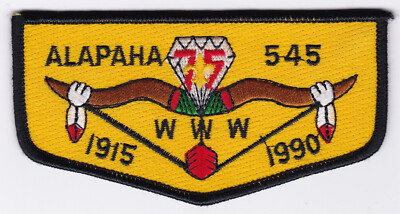 ORDER OF THE ARROW FLAP - ALAPAHA - LODGE #545 - S13 - OA 75TH ANNIVERSARY