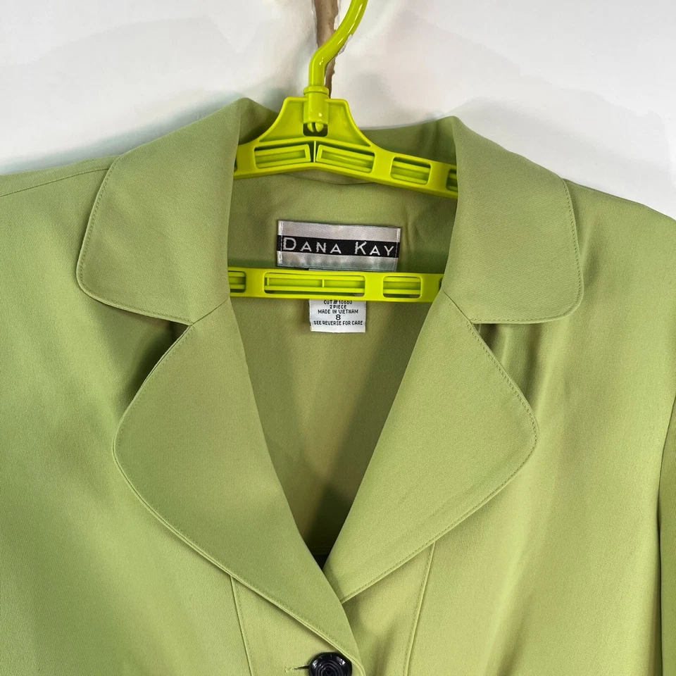 Dana Kay Single Breasted Casual Suit Jacket Womens Size 8 Green Notch Vintage - Image 2 of 4
