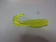 NEW Soft plastic 1 1/2" clear chartruce curltail grub fishing bait USA made
