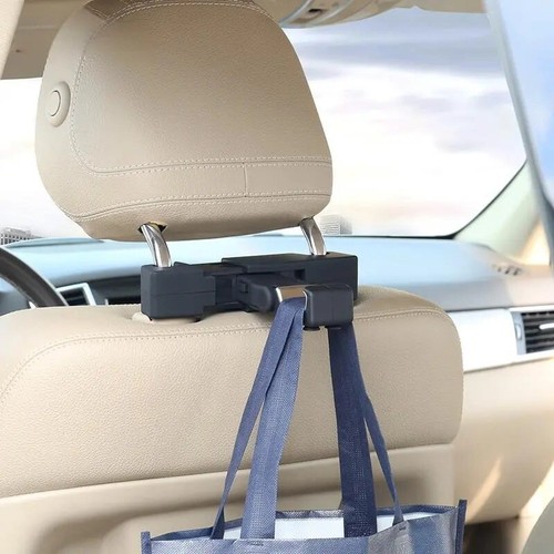 Carseat Caddy Universal Headrest Hook & Smart Device Holder for Bags and Clothes - Picture 2 of 13