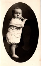 Postcard Real Photo RPPC Baby Boy Posing Standing 1920 Unposted