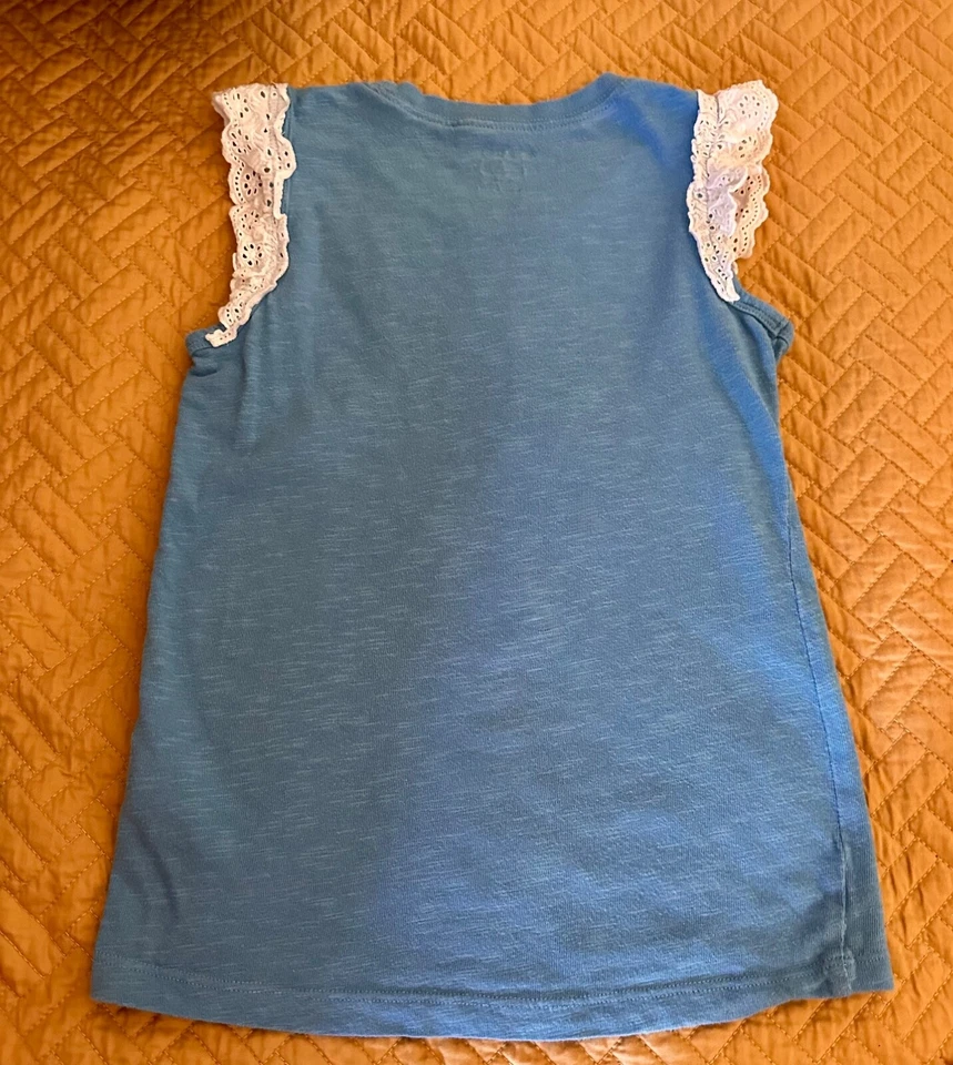 Hatley Girls Blue w/ Sparkly Mermaid Tail Sleeveless Tank Top T-Shirt 8 - Изображение 2 из 4