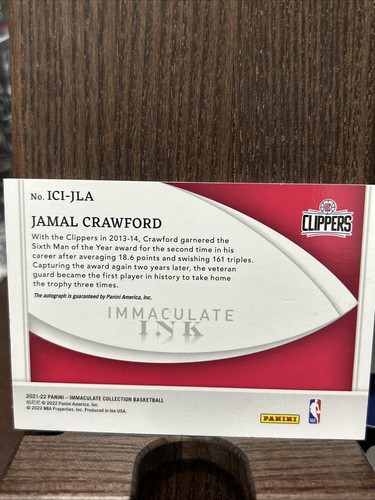 Autografo 21-22 Immaculate Ink Jamaal Crawford Los Angeles Clippers / 25 - Foto 2 di 2