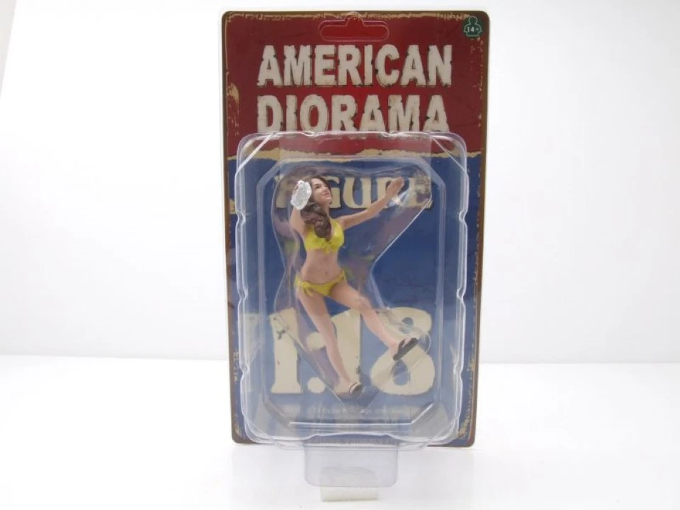Figurine Bikini Car Wash Girl Stephanie Jaune Pour Modèles 1:18 American Diorama - Photo 2/2