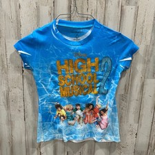 Disney Parks High School Musical 2 Cast Blue Glitter Tshirt Girls Size XS