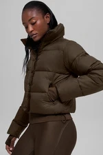 AIo Yoga Gold Rush Puffer Jacket Women Cropped Winter Coat Espresso