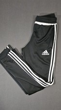Youth Adidas Track Pants Jogger Zipper Ankle 26" Waist - Black 13-14Y Climacool