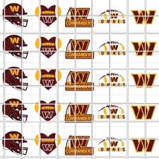 Washington Commanders Waterslide Nail Decals Set Of 50 Bonus Instructions