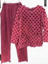 Vintage Focus USA Outfit Jacket Pants Dark Burgundy Color 2 Piece Set Boho Art