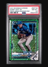 2021 BOWMAN CHROME PROSPECTS #BCP193 BOBBY WITT JR. GREEN SHIMMER REF. /99 PSA