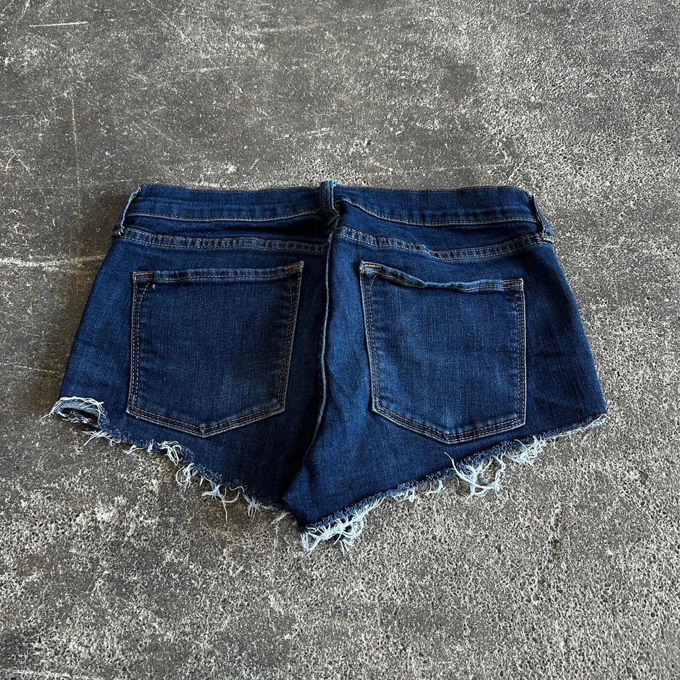 Banana Republic Cut Off Denim Jean Shorts Size 4P Blue Dark 2" Booty Waist 27 - Image 4 of 4
