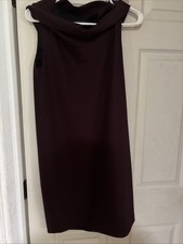 Zara Cowl Neck Sleeveless Dress in Burgundy Small Great For Office Or Going Out