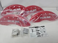 MGP Red RAM Brake Caliper Covers Set of 4 w/ Hardware & Instructions New