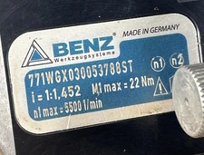 BENZ 771WGX030053788ST WGX Angle Head Made in Germany thumbnail 9