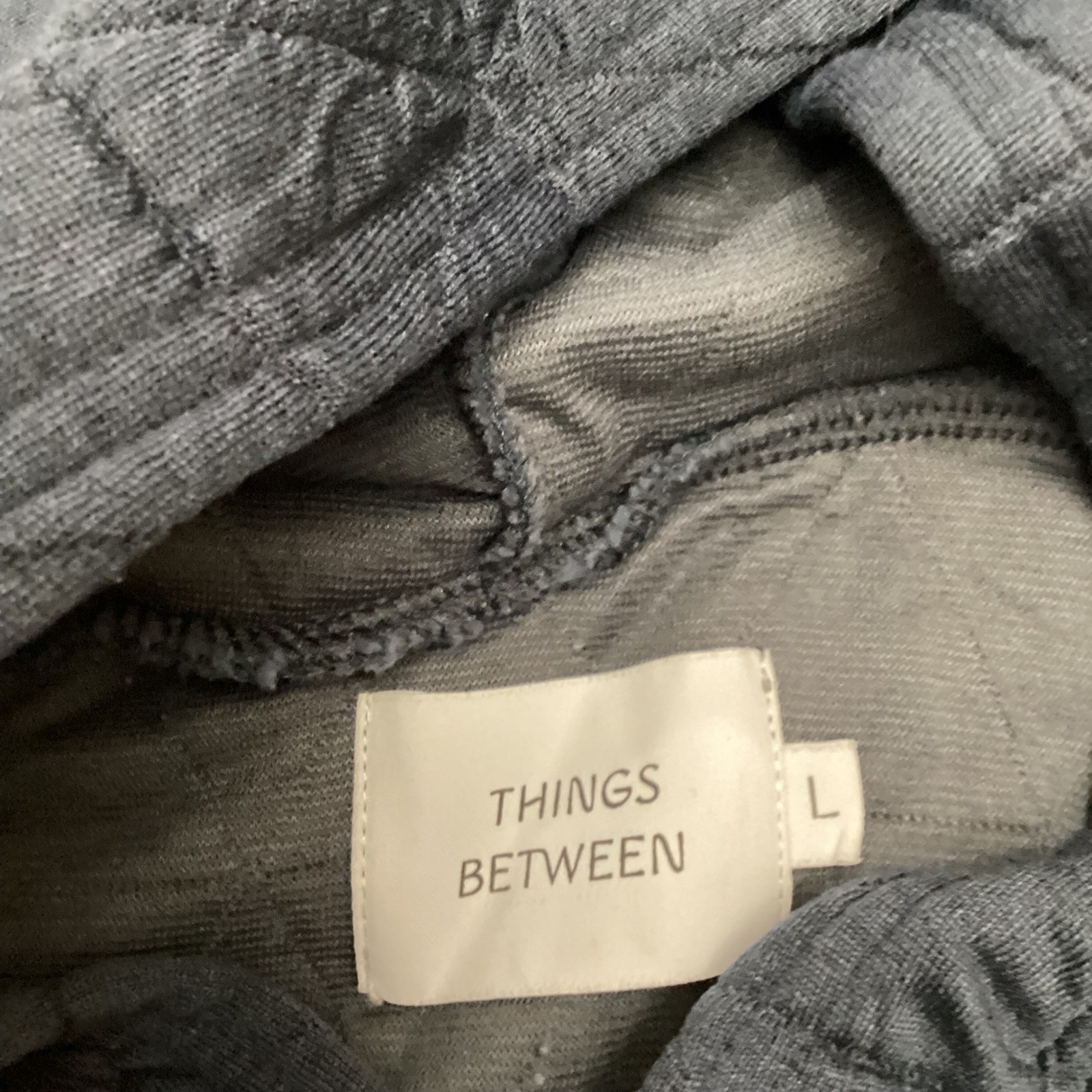 THINGS BETWEEN Quilted Geometric Pullover Hoodie … - image 5