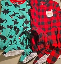 Boys Size 5T Carter's Fleece Footed Holiday Pajama Lot