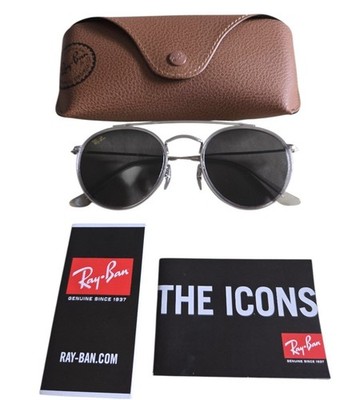 Ray-Ban ROUND DOUBLE BRIDGE Polished Silver Sunglasses
