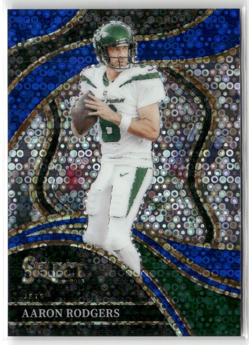 2023 Panini Select #300 Aaron Rodgers Blue Disco Prizms #/25