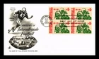 DR JIM STAMPS US COVER INTERCOLLEGIATE FOOTBALL 100TH ANNIVERSARY FDC BLOCK OF 4
