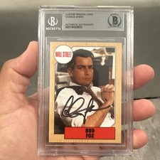 Custom Trading Card Charlie Sheen/ Bud Fox Wall St rare Beckett Auto🔥🔥