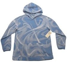NWT Zella Fleece Hoodie Women XL Blue Topsail Walter Print Thumbhole Swirl