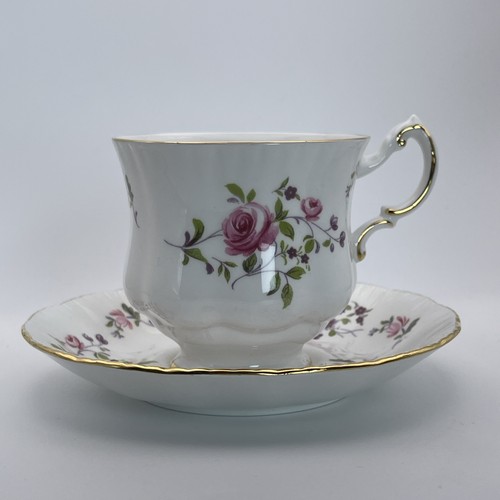 Paragon Fragrance Footed Teacup Saucer Swirl Set Cabbage Rose Bone China England - Bild 3 von 14