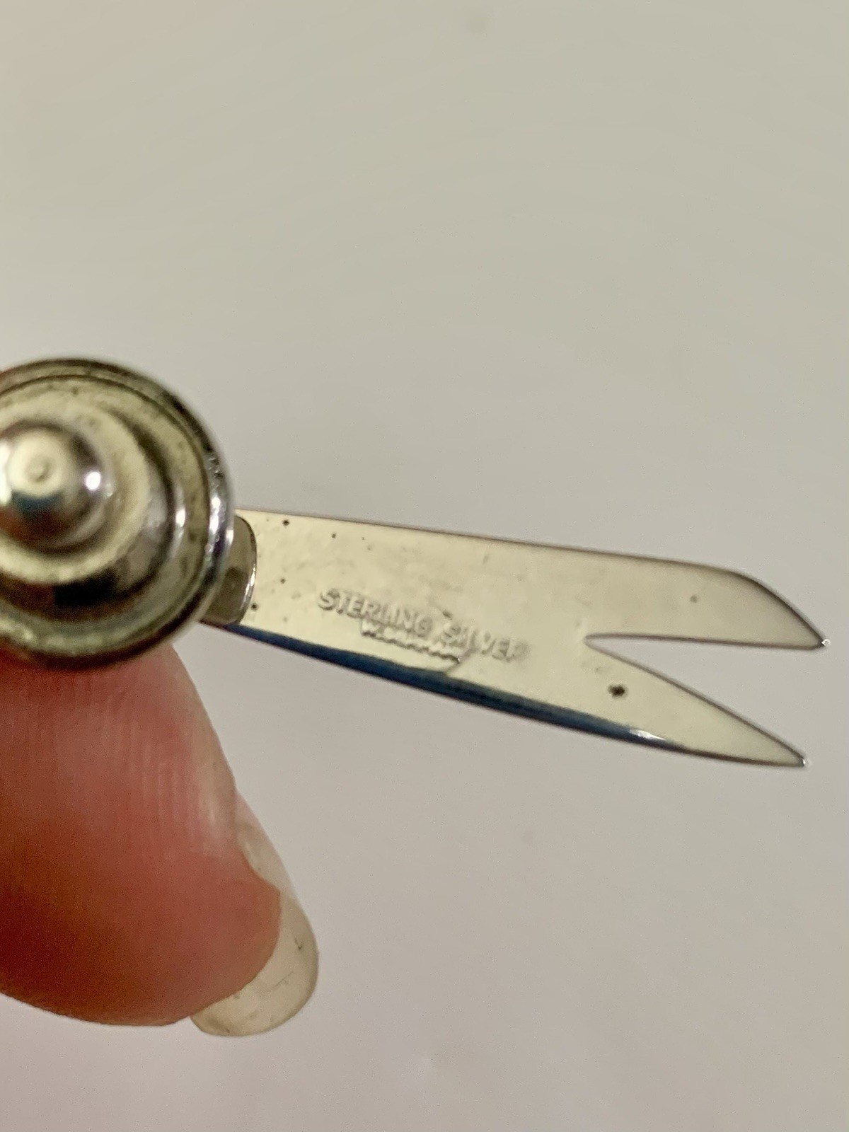 Ginger Scissors Chrome Sterling Silver Brooch Pin… - image 4