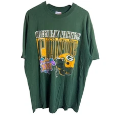 Vintage Chalk Line Green Bay Packers 1996 Super Bowl Large Green 